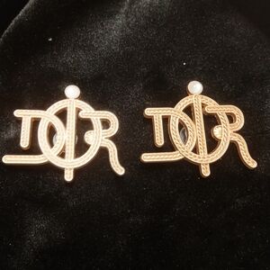 Dior Gold Logo Buttons with Pearl Detail